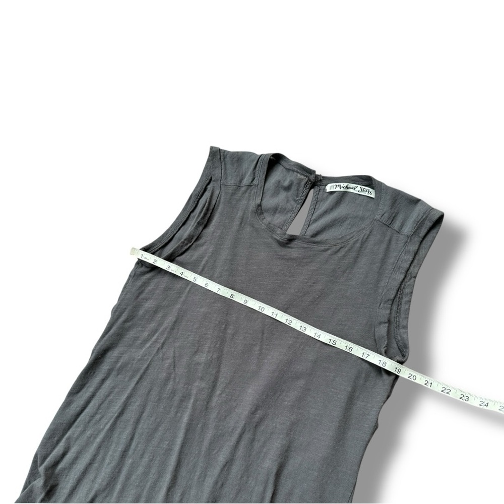 Michael Stars Gray Cotton Rolled Shoulder Sleeveless Shift Mini Dress | Large - Picture 11 of 12